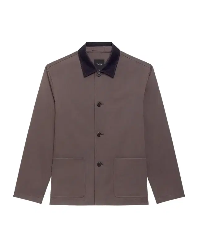 Theory Corduroy-Collar Cotton Twill Jacket
