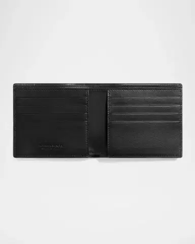Bottega Veneta Men's Intrecciato Leather and Suede Bifold Wallet | Thumbnail 2 Bottega Veneta Men's Intrecciato Leather and Suede Bifold Wallet | Thumbnail 2