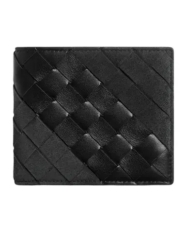 Bottega Veneta Men's Intrecciato Leather and Suede Bifold Wallet | Thumbnail 1 Bottega Veneta Men's Intrecciato Leather and Suede Bifold Wallet | Thumbnail 1