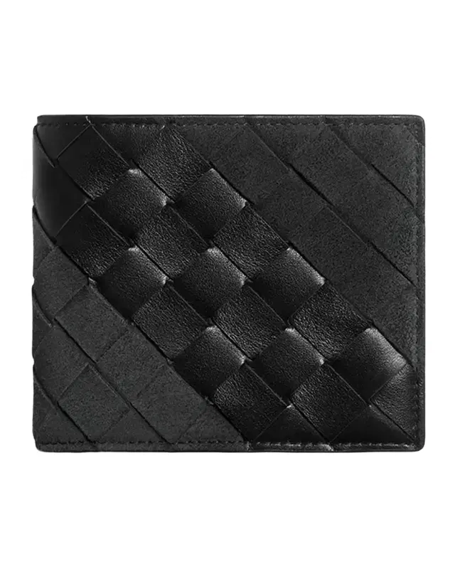 Bottega Veneta Men's Intrecciato Leather and Suede Bifold Wallet