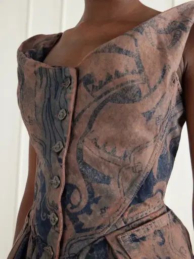 Vivienne Westwood Monday Vest Rinted Organic Denim Corset Top | Thumbnail 4