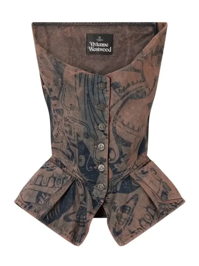 Vivienne Westwood Monday Vest Rinted Organic Denim Corset Top