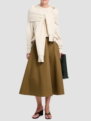 TWP Women's Full Sweep Circle Double-Canvas Cotton A-Line Midi Skirt | Thumbnail 2 TWP Women's Full Sweep Circle Double-Canvas Cotton A-Line Midi Skirt | Thumbnail 2
