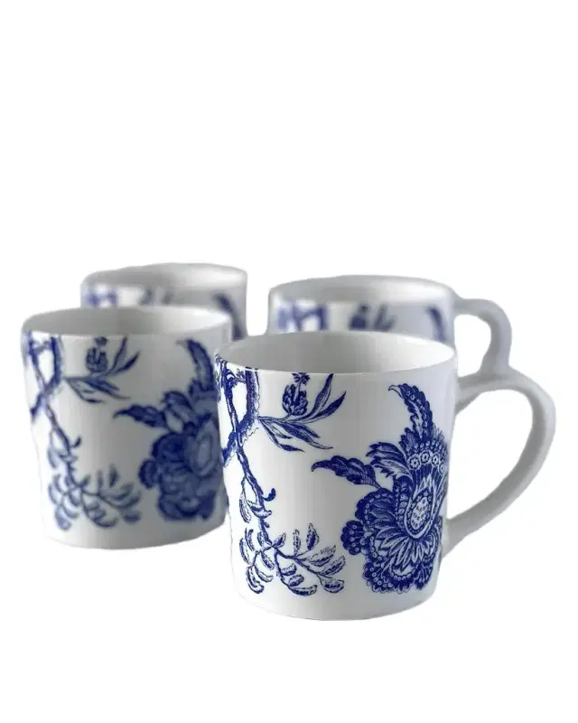 Caskata Arcadia Blue Mugs, Set of 4