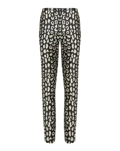 Carolina Herrera Leopard Jacquard Slim-Leg Ankle Cigarette Pants | Thumbnail 1