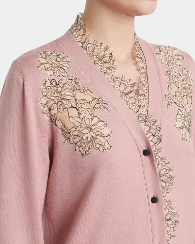 Valentino Garavani Scalloped Lace V-Neck Cardigan | Thumbnail 5
