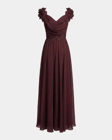 Mac Duggal Beaded Chiffon Cap-Sleeve Gown | Thumbnail 5 Mac Duggal Beaded Chiffon Cap-Sleeve Gown | Thumbnail 5