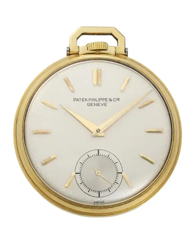 Vintage Watches Men's 18K Yellow Gold Open-Face Dress Pocket Watch, 44mm