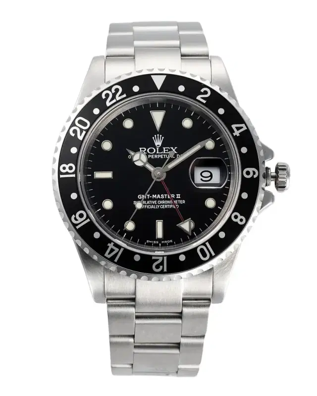 Vintage Watches Men's Rolex GMT-Master II Sterling Silver Bracelet Watch, 40mm