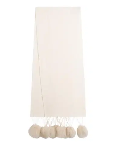 Gorski Select Cashmere Stole With Lamb Shearling Poms | Thumbnail 1 Gorski Select Cashmere Stole With Lamb Shearling Poms | Thumbnail 1