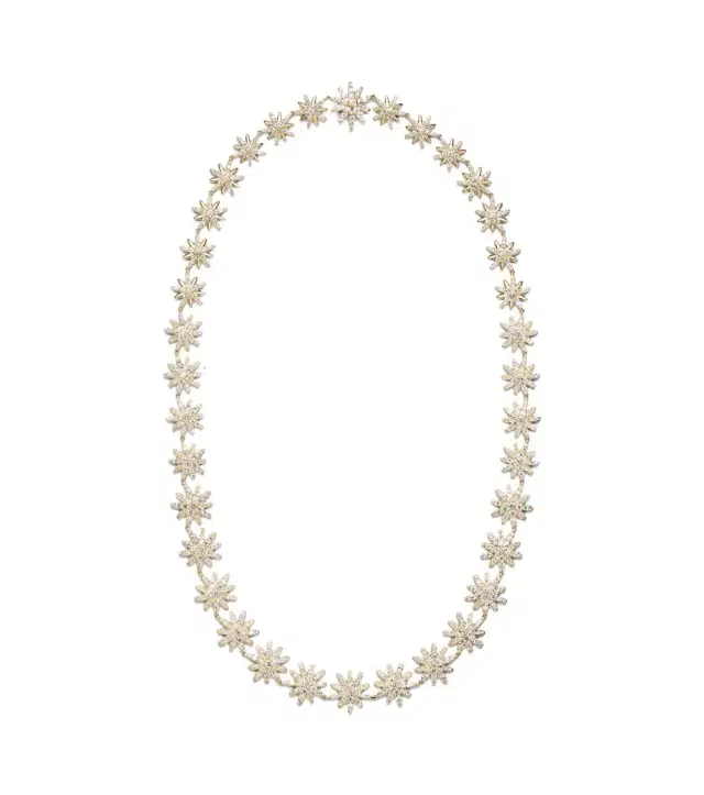 Starburst 18kt gold necklace with diamonds
