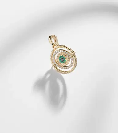 David Yurman Evil Eye 18kt gold necklace with emeralds and diamonds | Thumbnail 6
