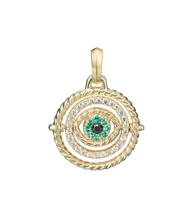 David Yurman Evil Eye 18kt gold necklace with emeralds and diamonds | Thumbnail 1