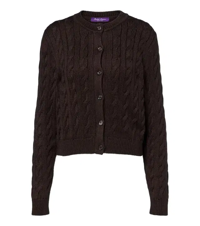 Ralph Lauren Collection Cable-knit silk cardigan