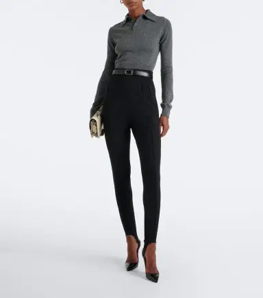 Mugler Cropped cashmere polo sweater | Thumbnail 3 Mugler Cropped cashmere polo sweater | Thumbnail 3