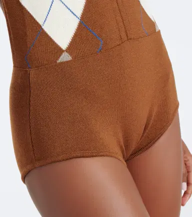 Mugler Argyle virgin wool bodysuit | Thumbnail 3 Mugler Argyle virgin wool bodysuit | Thumbnail 3