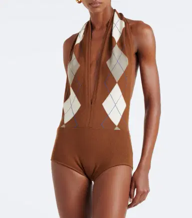 Mugler Argyle virgin wool bodysuit | Thumbnail 4 Mugler Argyle virgin wool bodysuit | Thumbnail 4