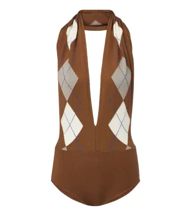 Mugler Argyle virgin wool bodysuit | Thumbnail 1 Mugler Argyle virgin wool bodysuit | Thumbnail 1