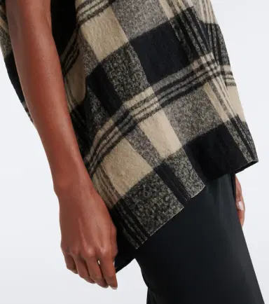Rick Owens Floating checked cotton and wool top | Thumbnail 2 Rick Owens Floating checked cotton and wool top | Thumbnail 2