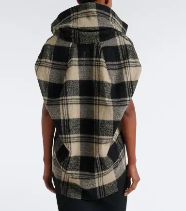Rick Owens Floating checked cotton and wool top | Thumbnail 3 Rick Owens Floating checked cotton and wool top | Thumbnail 3