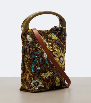 Dries Van Noten Embellished floral jacquard top-handle bag | Thumbnail 3
