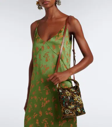 Dries Van Noten Embellished floral jacquard top-handle bag | Thumbnail 6