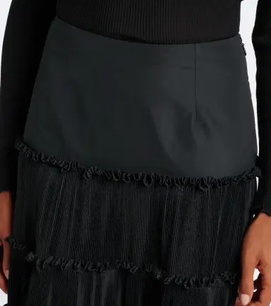 BLUMARINE Plissé tiered taffeta maxi skirt | Thumbnail 3