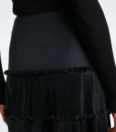 BLUMARINE Plissé tiered taffeta maxi skirt | Thumbnail 6