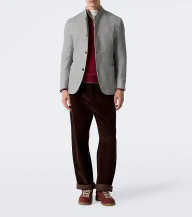 ELEVENTY Herringbone cashmere and silk blazer | Thumbnail 4