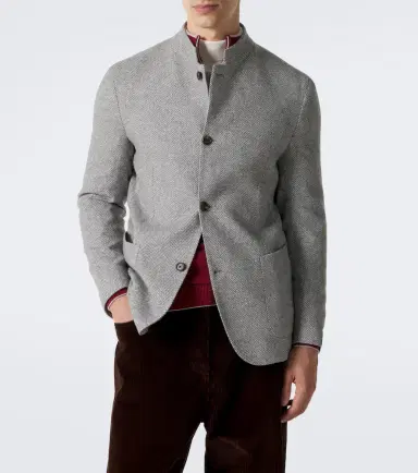 ELEVENTY Herringbone cashmere and silk blazer | Thumbnail 5