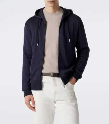 ELEVENTY Silk and cotton-blend zip-up hoodie | Thumbnail 6