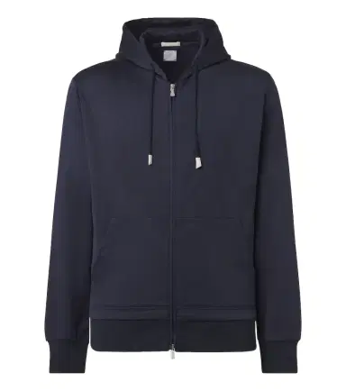 ELEVENTY Silk and cotton-blend zip-up hoodie | Thumbnail 1