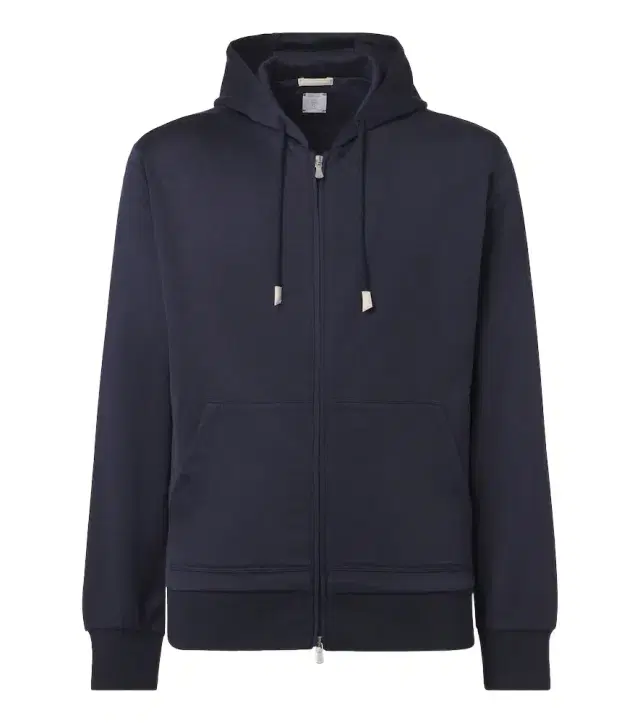 ELEVENTY Silk and cotton-blend zip-up hoodie
