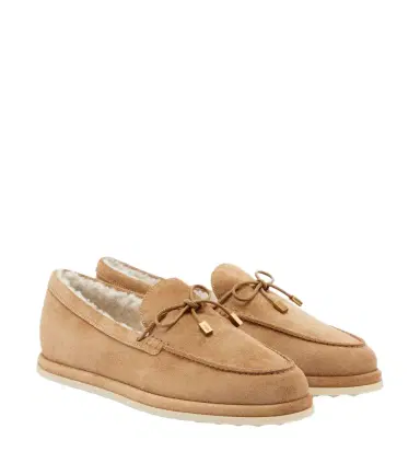 Tod's Gommino shearling-lined suede boat shoes | Thumbnail 1
