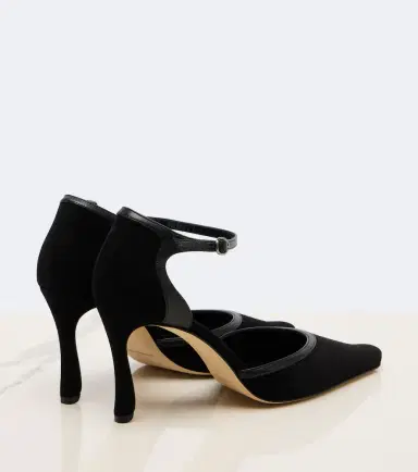 Manolo Blahnik Verdusan leather-trimmed suede pumps | Thumbnail 2
