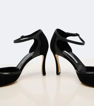 Manolo Blahnik Verdusan leather-trimmed suede pumps | Thumbnail 3