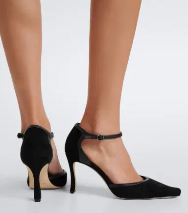 Manolo Blahnik Verdusan leather-trimmed suede pumps | Thumbnail 6