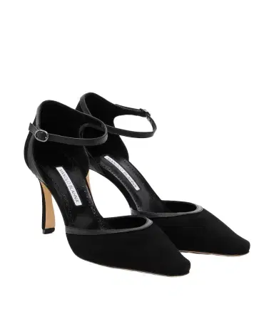 Manolo Blahnik Verdusan leather-trimmed suede pumps | Thumbnail 1