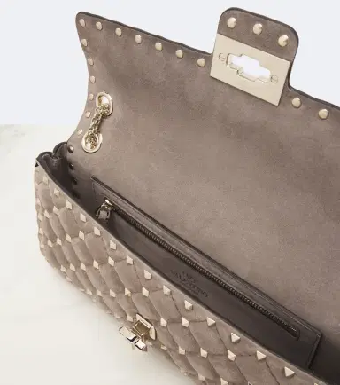 Valentino Garavani Rockstud Spike Small suede shoulder bag | Thumbnail 3 Valentino Garavani Rockstud Spike Small suede shoulder bag | Thumbnail 3