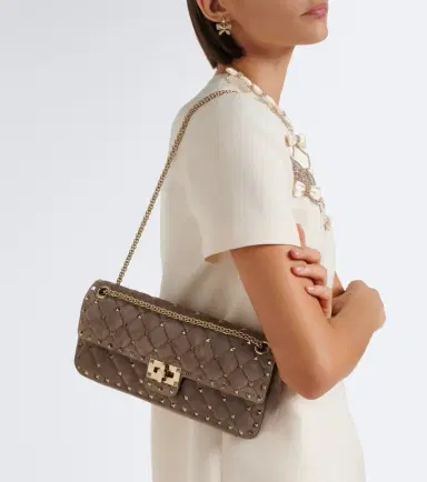 Valentino Garavani Rockstud Spike Small suede shoulder bag | Thumbnail 6 Valentino Garavani Rockstud Spike Small suede shoulder bag | Thumbnail 6
