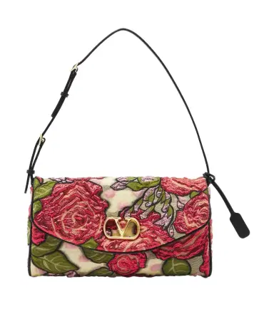 Valentino Garavani DeVain Small floral jacquard shoulder bag | Thumbnail 1 Valentino Garavani DeVain Small floral jacquard shoulder bag | Thumbnail 1