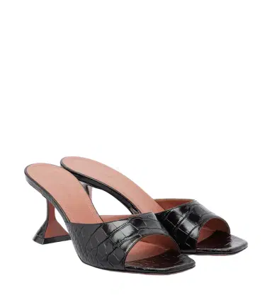 Amina Muaddi Lupita croc-effect leather mules | Thumbnail 1 Amina Muaddi Lupita croc-effect leather mules | Thumbnail 1