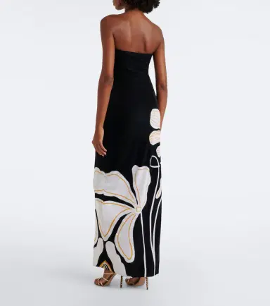 Cala de la Cruz Yves floral strapless velvet maxi dress | Thumbnail 2 Cala de la Cruz Yves floral strapless velvet maxi dress | Thumbnail 2