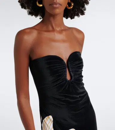 Cala de la Cruz Yves floral strapless velvet maxi dress | Thumbnail 5 Cala de la Cruz Yves floral strapless velvet maxi dress | Thumbnail 5