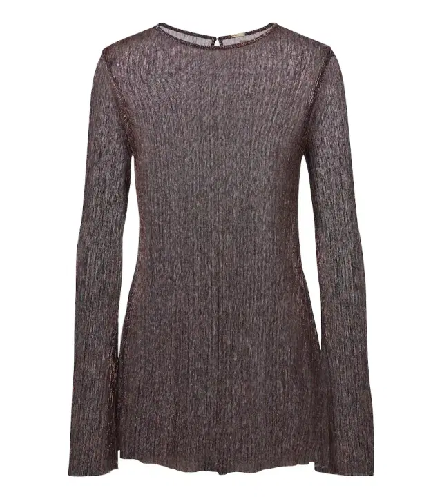 Cala de la Cruz Loreta knitted lamé top