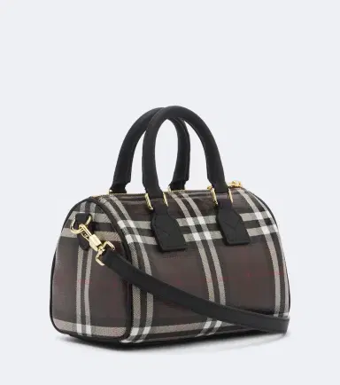 Burberry Check Mini canvas bowling bag | Thumbnail 2 Burberry Check Mini canvas bowling bag | Thumbnail 2