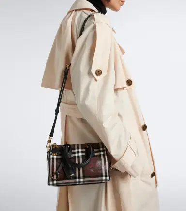 Burberry Check Mini canvas bowling bag | Thumbnail 5 Burberry Check Mini canvas bowling bag | Thumbnail 5