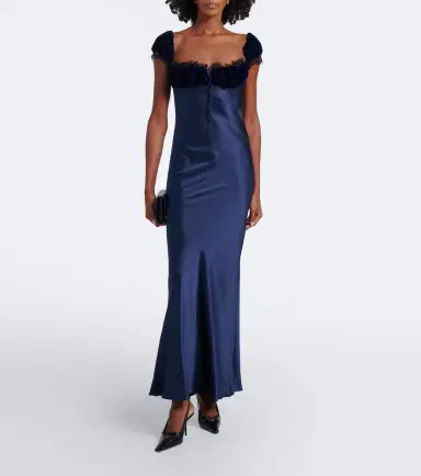 Rodarte Lace-trimmed silk satin maxi dress | Thumbnail 4 Rodarte Lace-trimmed silk satin maxi dress | Thumbnail 4