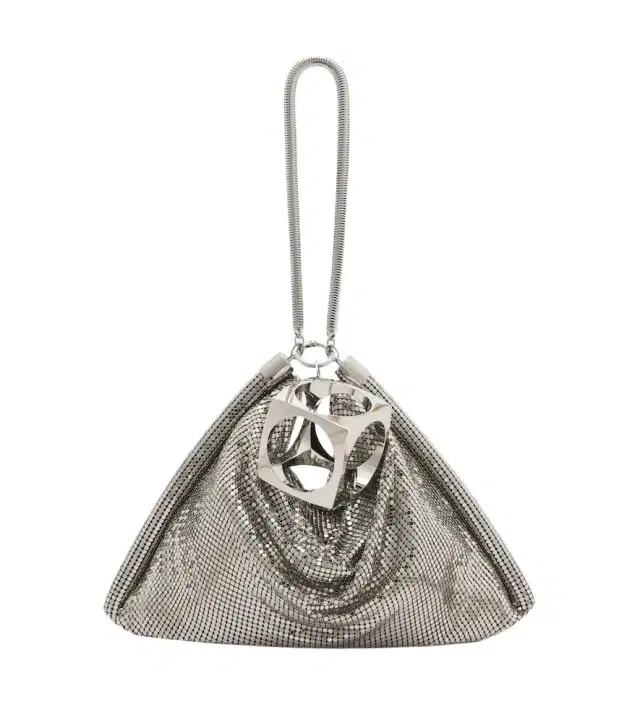 Rabanne Pixel Tube chainmail pouch