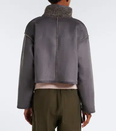 Velvet Esme teddy-lined cropped jacket | Thumbnail 2